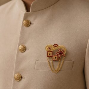 maharaja kundan chain brooch