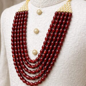 classic maroon layered mala