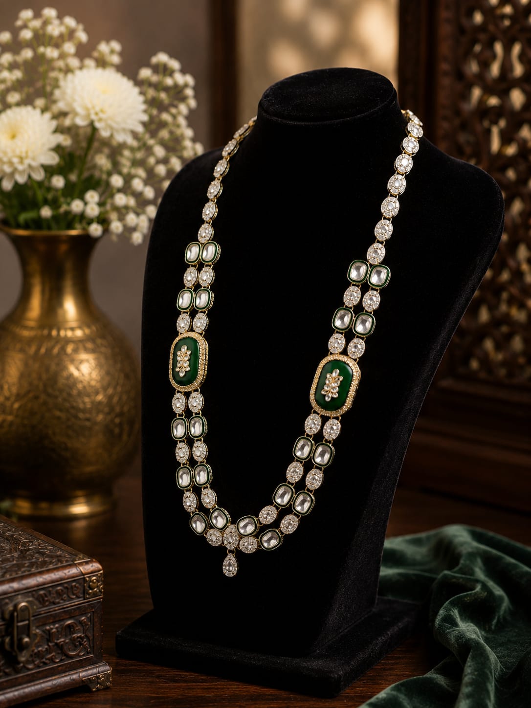 Traditional Green Stone Wedding Haar Traditional Green Stone Wedding Haar