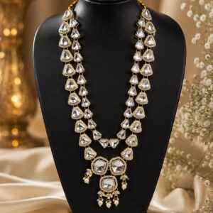Royal Kundan Double Layer Necklace for Men