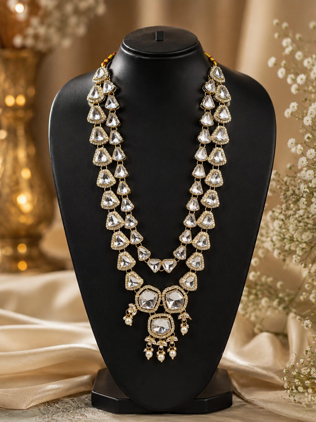 Royal Kundan Double Layer Necklace for Men Royal Kundan Double Layer Necklace for Men