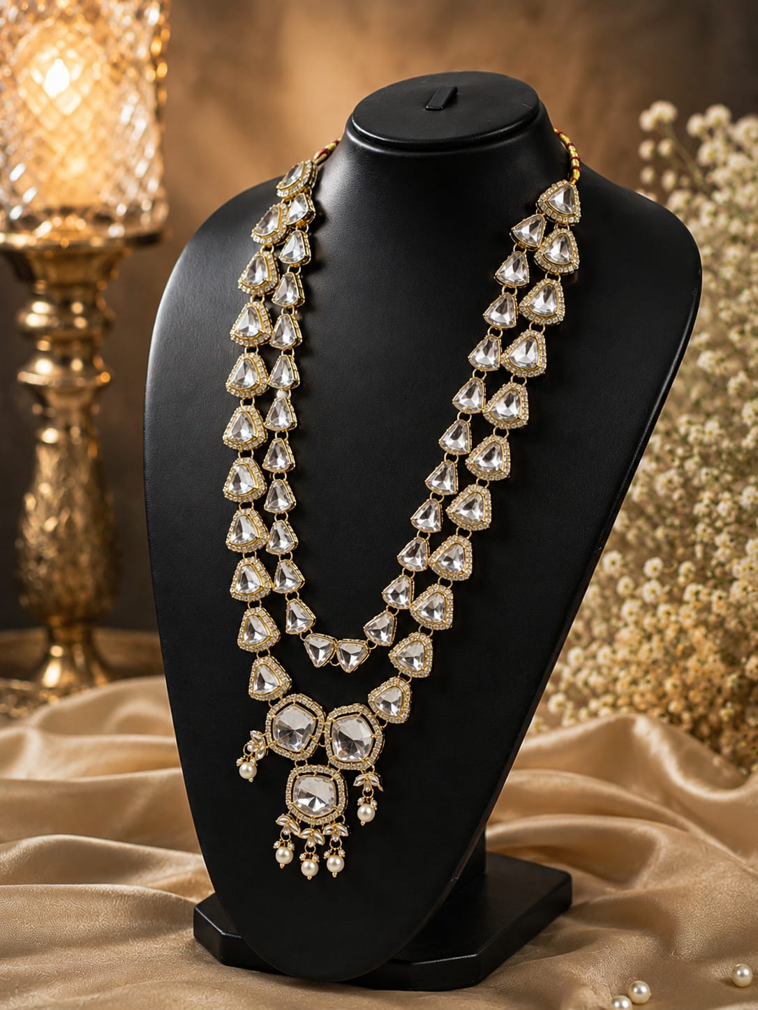 Royal Polki Kundan Double Layer Mala Royal Polki Kundan Double Layer Mala
