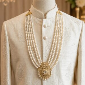 Royal Pearl Groom Mala Necklace for Men