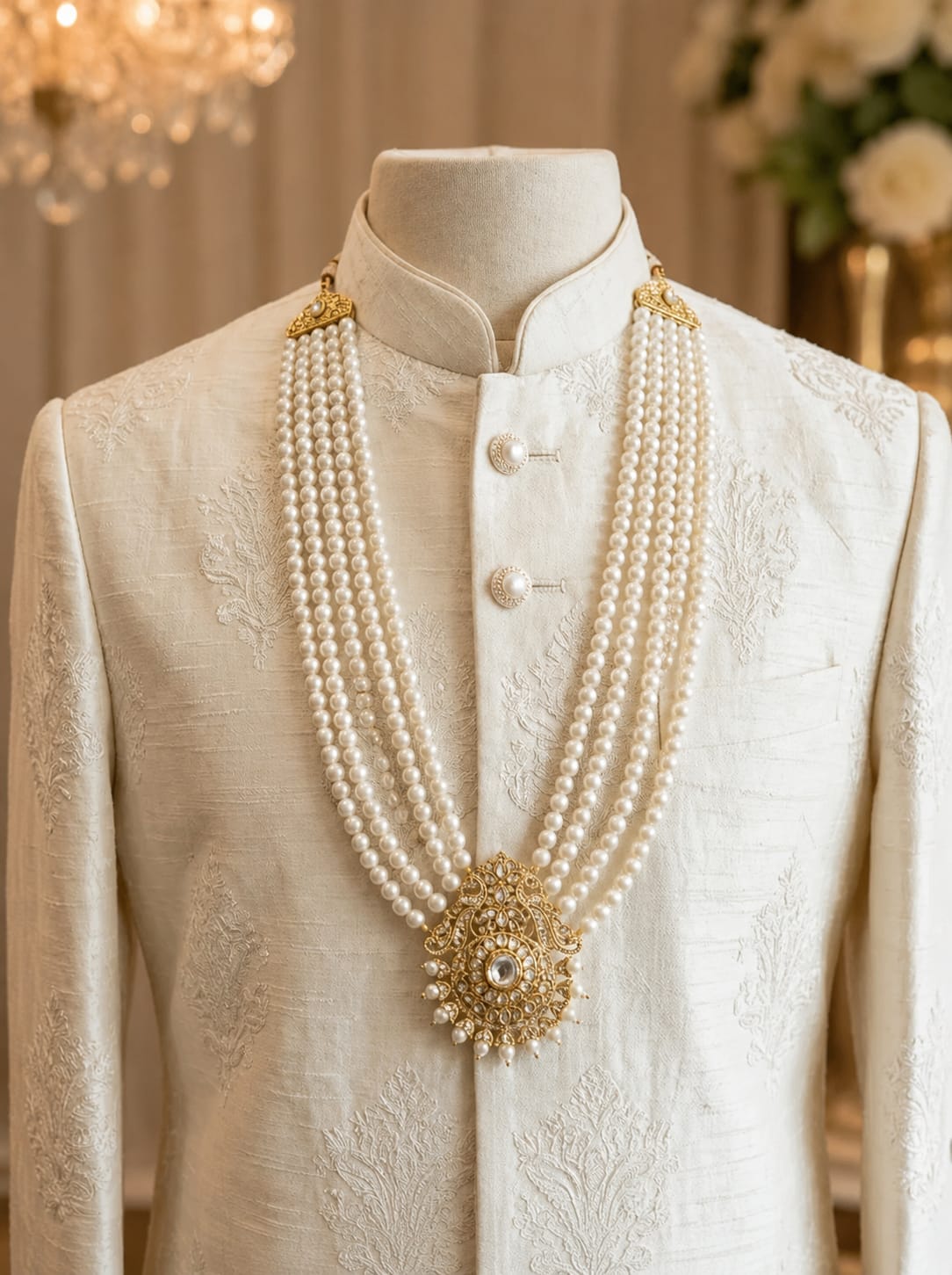 Royal Pearl Groom Mala Necklace for Men Royal Pearl Groom Mala Necklace for Men