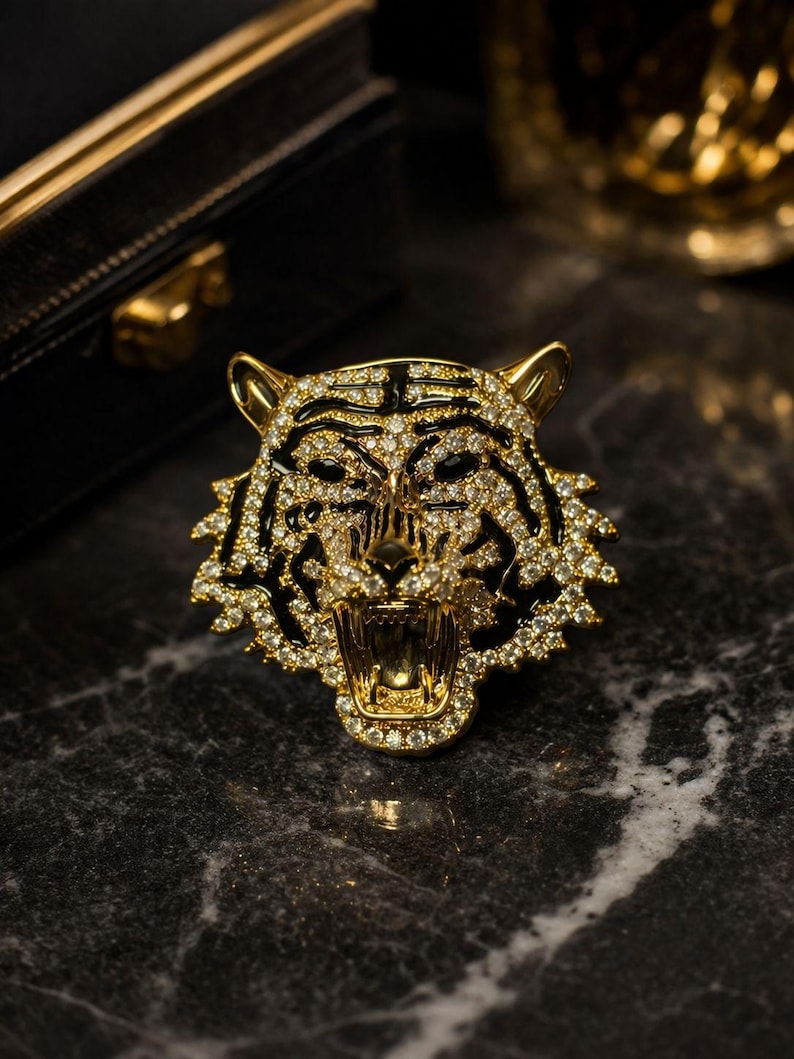 Royal Tiger Head Brooch for Men Royal Tiger Head Brooch for Men