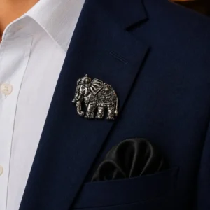Royal Elephant Lapel Pin Brooch for Men