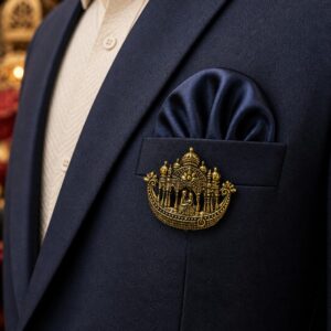 antique brass royal barge brooch
