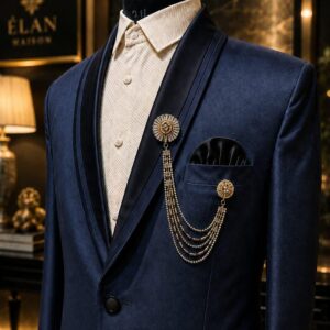 Gold Chain Suit Brooch for Men